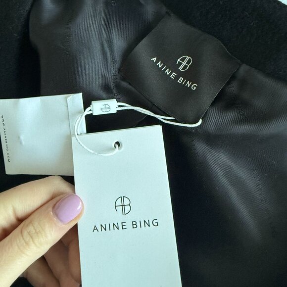 NWT Anine Bing Lydia Wool Blazer Jacket Plaid Tweed Gold-tone Buttons Sz Large - Picture 3 of 9